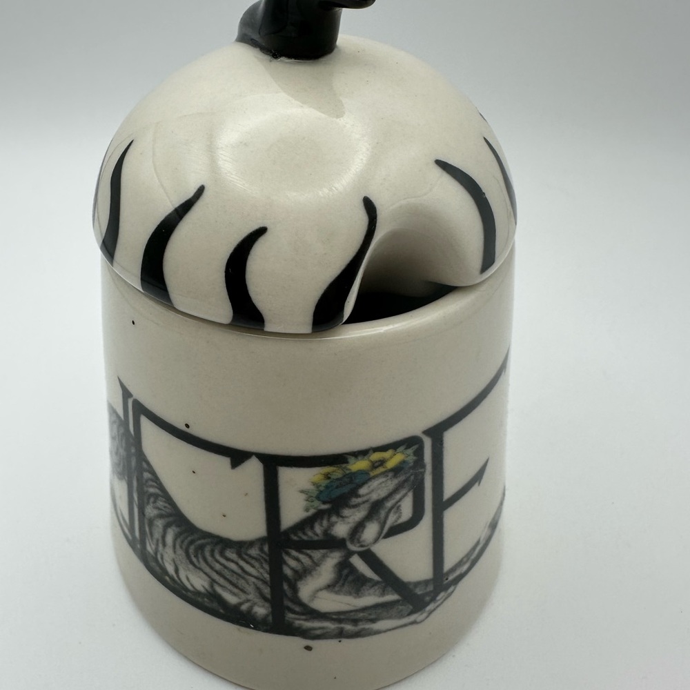 Anthropologie Zebra Ceramic Sugar Jar - Picture 12 of 15